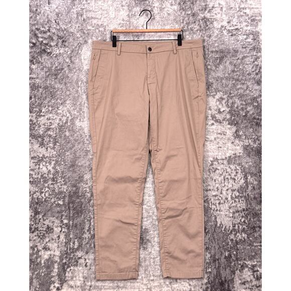 Birddogs Pants 38 x 30 Mens Lined Slim Fit Chino Khaki